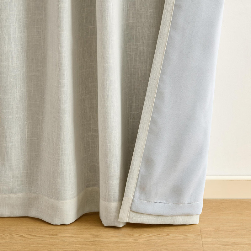 Lenox Serene Blackout Window Curtain, Ivory - 52"W x 84"L, Natural, 52"W x 108"L