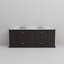 Ensemble de meuble-lavabo double avec plateau en marbre de culture et robinet-110821988