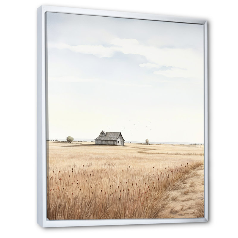 Prairie beauté dévoilée II sur toile, Cadre flottant blanc, H 20 po x l 12 po x P 1 po
