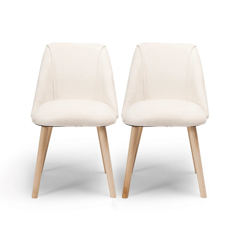 Aggarwal Dining Chairs - Set of 2, Boucle, Whitewash