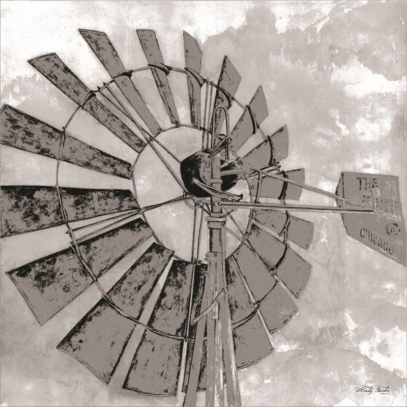 «Windmill» par Cindy Jacobs, art mural sur toile, H 12 po x l 12 po x P 1,5 po