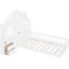 Lit simple blanc avec fenêtre, tiroirs de chevet, douilles et support de rangement simple-89719061