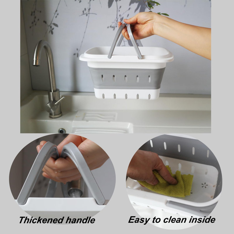 Serviteur de douche pliable et pliable - Organisateur de bain en plastique pliable pour les dortoirs, les voyages et la maison