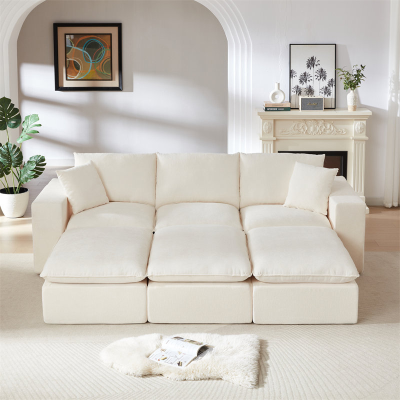 108.26" U-Shaped Sectional, Dark Gray Chenille