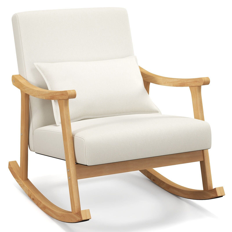 Parkdale Solid Wood Rocking Chair, Beige