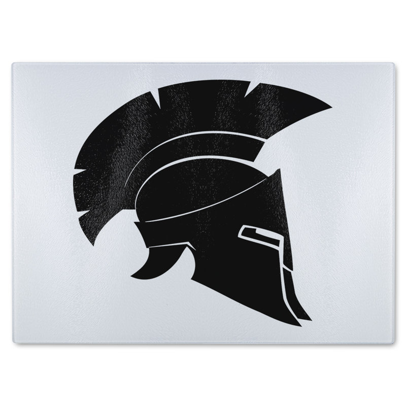 Roman Helmet Glass Chopping Board