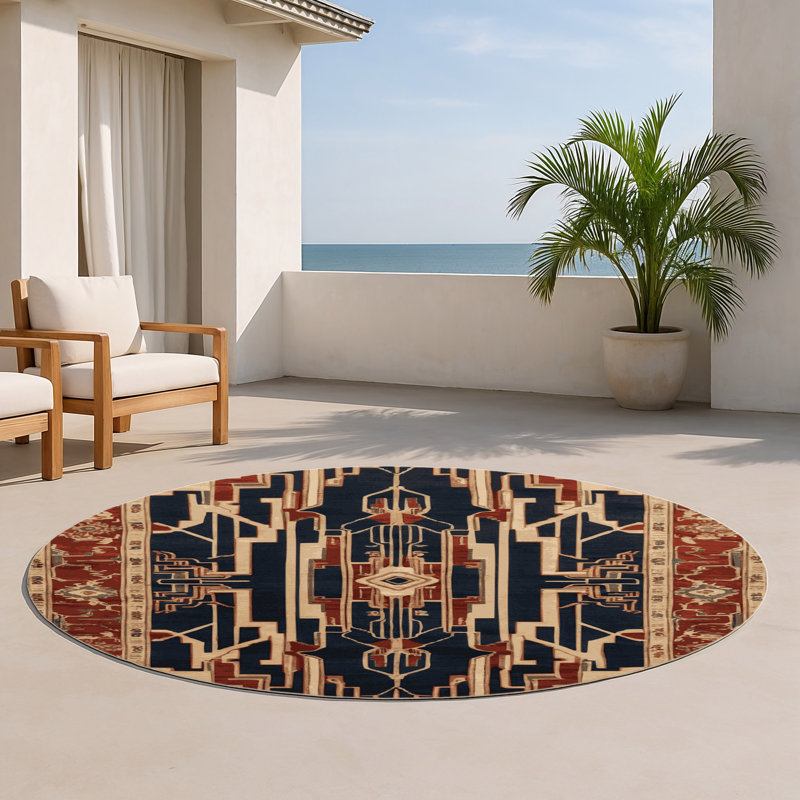 Tapis intérieur et extérieur ArtDeco, Rond 5 pi