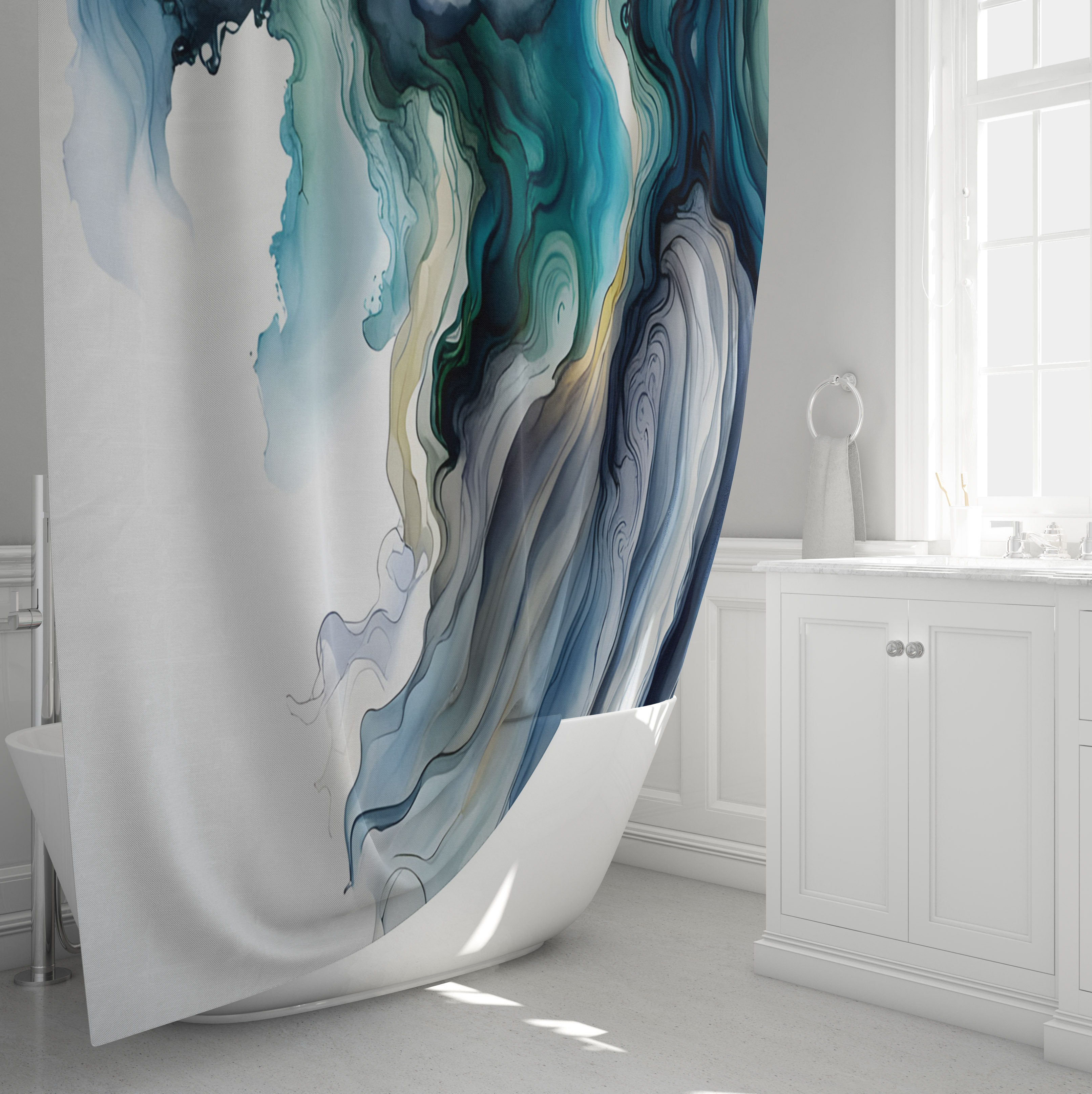 Wade Logan® Brackmann Abstract Shower Curtain & Reviews