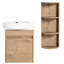 Meuble-lavabo suspendu avec portes à fermeture amortie, lavabo de 40 cm et étagère de rangement, design flottant pour salles de bain compactes, lavabo en céramique durable, style moderne et épuré, idéal pour les petits espaces.