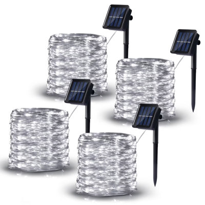 Solar Fairy String Lights Outdoor Decorations Waterproof With 8 Modes