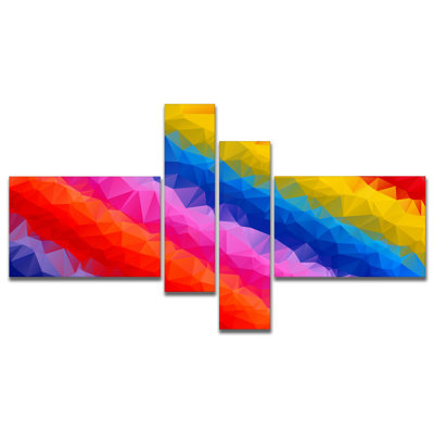 « multicolore polygons polygons », impression sur toile, reproduction d’art multi-parties