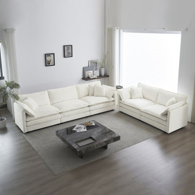 Modern Sofasofa Set Of 2 Chenille Couch, 2+3 Seater Sofa Set Deep Seat Sofa,  Sofa Set  ,  Chenille