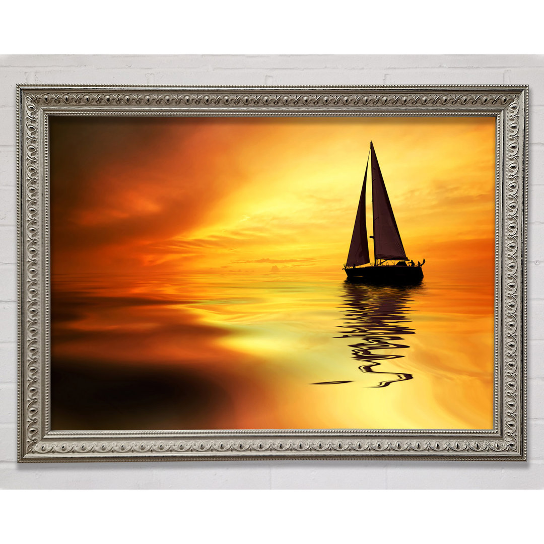 Gerahmtes Bild Sailboat Sunset 1