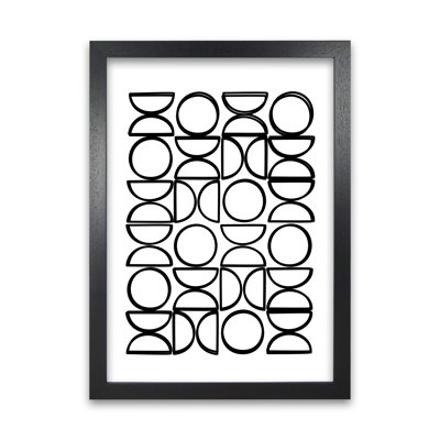 Black And White Mid Century Geometric A - Print