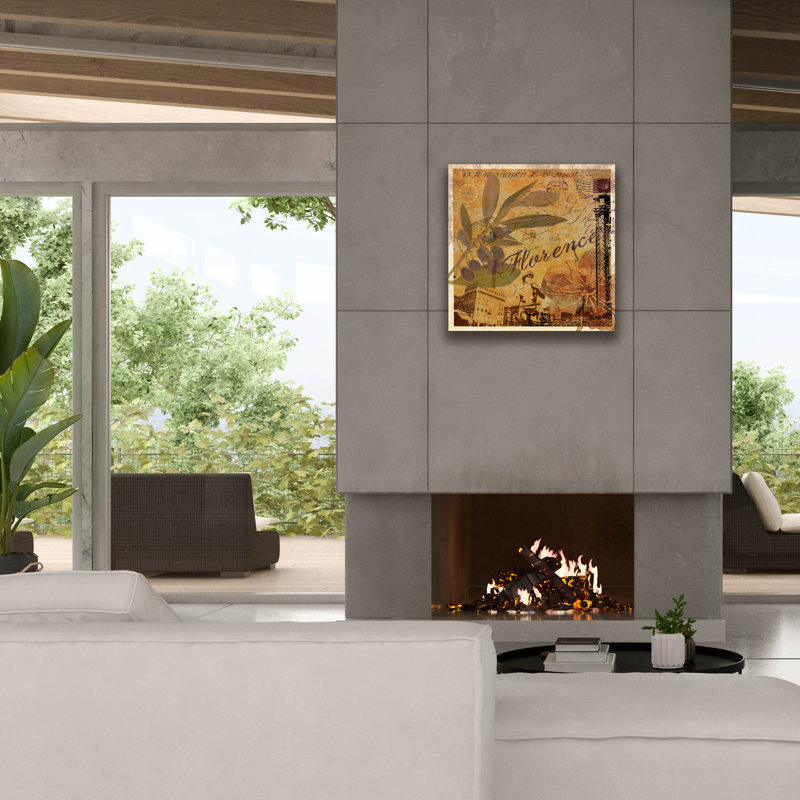Art mural sur toile Latitude and Latitude Travel To Florence 'par Art Licensing Studio, 26 x 26 po