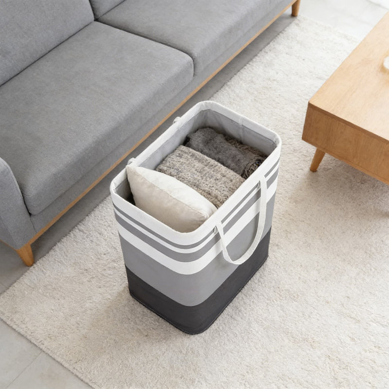 Bac de rangement pliable en tissu de grande capacité avec longues poignées - Panier à linge polyvalent pour la maison, le dortoir et l'utilisation commerciale - Organisateur 75L pour les vêtements et les articles ménagers