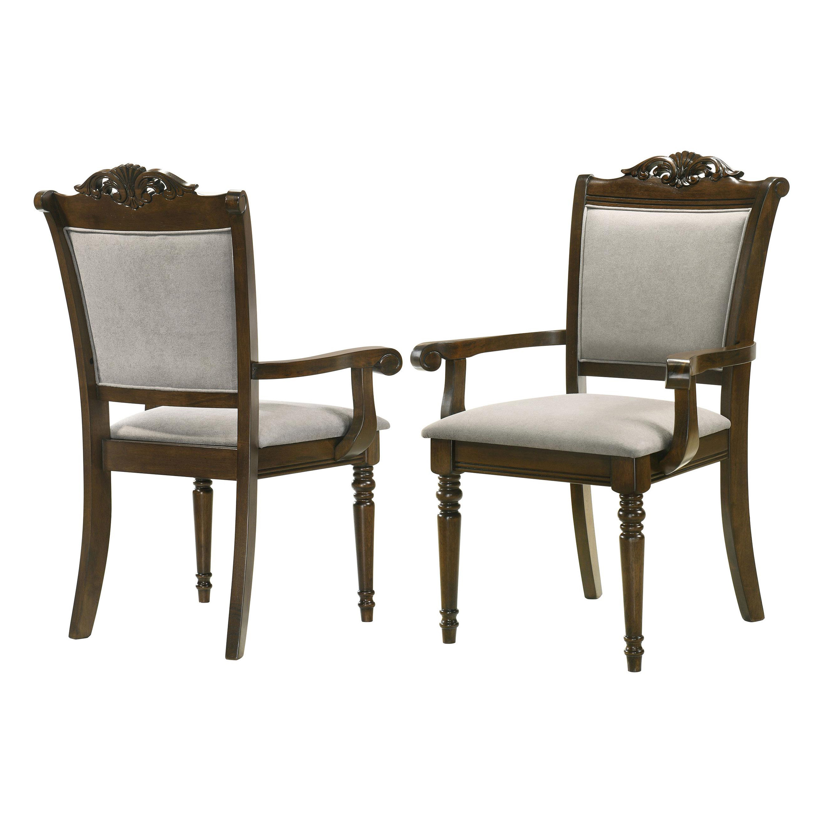 World Menagerie Wood Dining Arm Chair Chestnut (Set of 2) | Wayfair