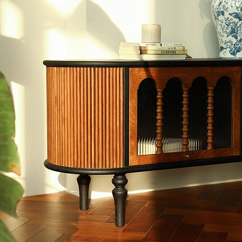 French minimalist vintage storage TV stand