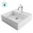 Elavo Ceramic Square Vessel Bathroom Sink with Faucet and Overflow-35678492
