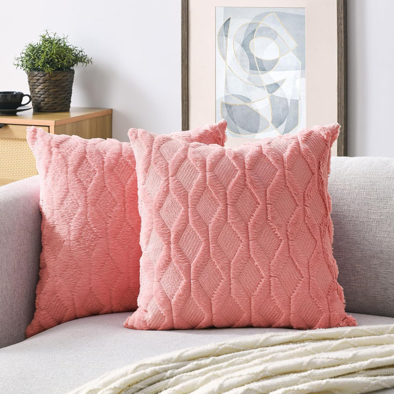 Ensemble de 2 housses de coussin décoratif seulement - Housses de coussin décoratif 18 po x 18 po, H 18 po x l 18 po, Taupe