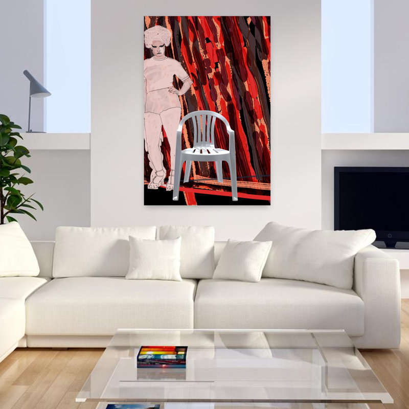 Art contemporain, art contemporain abstrait, H 48 po x l 32 po