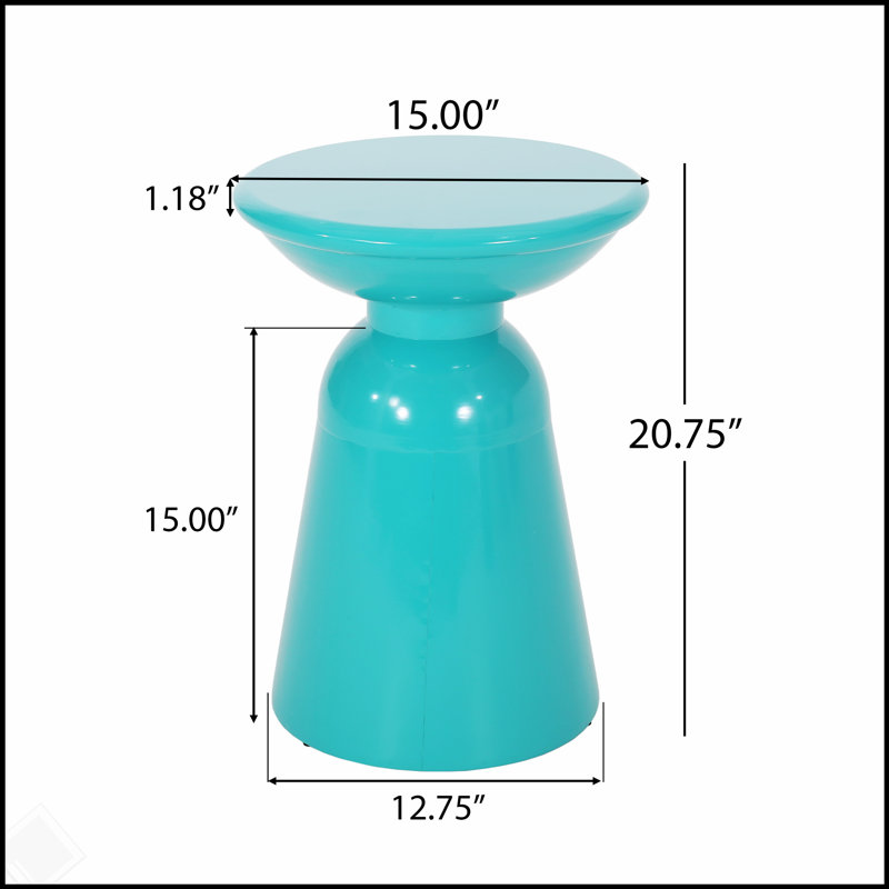 Table de bout d'extérieur en métal durable avec un design moderne et une finition résistante aux intempéries, pour le patio ou le jardin