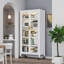 Armoire de rangement pour garde-manger moderne en métal - Portes doubles transparentes avec roues verrouillables-1541116710