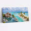 Art mural sur toile, "Tropical Villa with Infinity Pool and Turquoise Ocean"-133537012