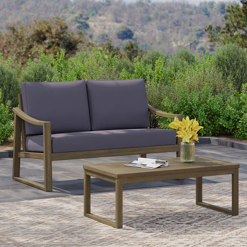 Table basse et causeuse Samwell, Gris foncé