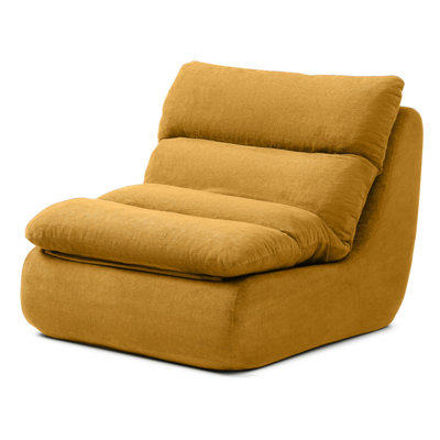 32" Bean Bag Chair with Ottoman, Big Chaise Lounge Chairs for Adults, Tufted Upholstered Lazy Sofa for Living Room, Bedroom