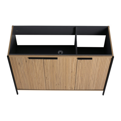 Vance 48" Freestanding Bathroom Vanity Base with 3 Doors, No Sink Included
