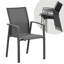 Ensemble de 4 chaises de patio en aluminium de 22,44 pouces de largeur, entièrement assemblées et empilables