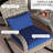 Outdoor Rocking Chair, Dark Blue With High Back Cushion And Pillow, For Garden, Porch, Balcony Patio Rocker Cozy Seat Pillow