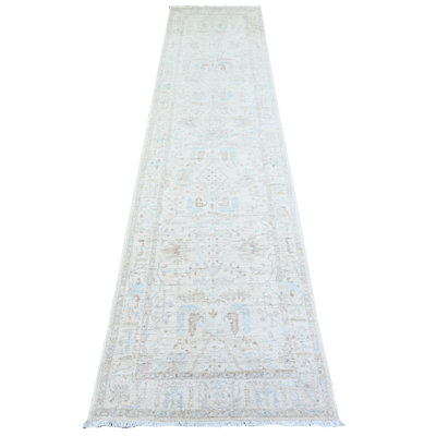 Radegunda One-of-a-Kind Runner 2'4" X 10'2" New Age Runner Wool Area Rug Ivory