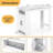  47'' Long Counter Height Table Bar Table Faux Marble Pub Table W/ Cabinet