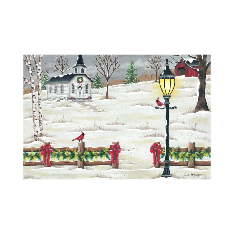 Christmas Lamppost by Lisa Kennedy - Wrapped Canvas Gallery-Wrapped Canvas Giclée, 66.04 cm H x 45.72 cm W x 1.91 cm D