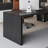 Black L-Shaped Solid Wood Executive Desk, Office desk-158748676-158748679