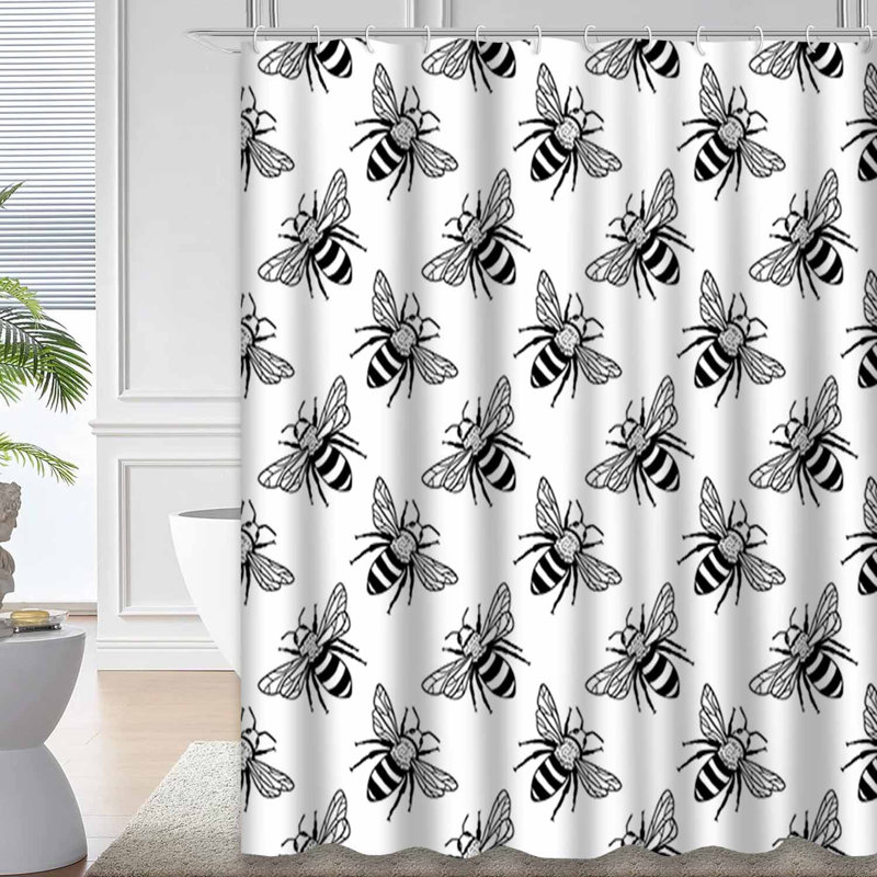 Rideau de douche blanc avec 12 crochets, L 72 po x l 72 po