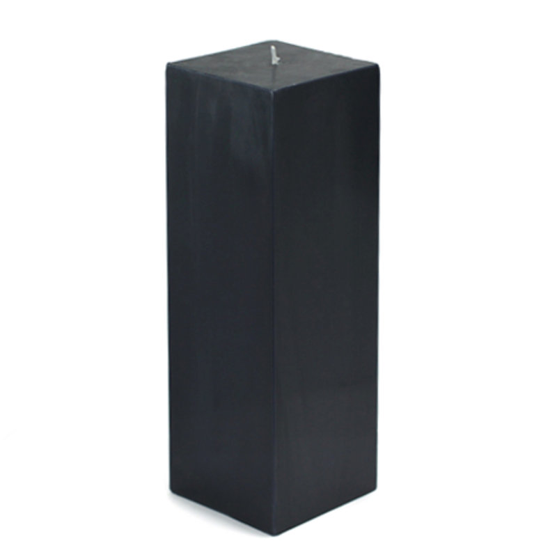 Bougie cylindrique sans parfum, Carré noir