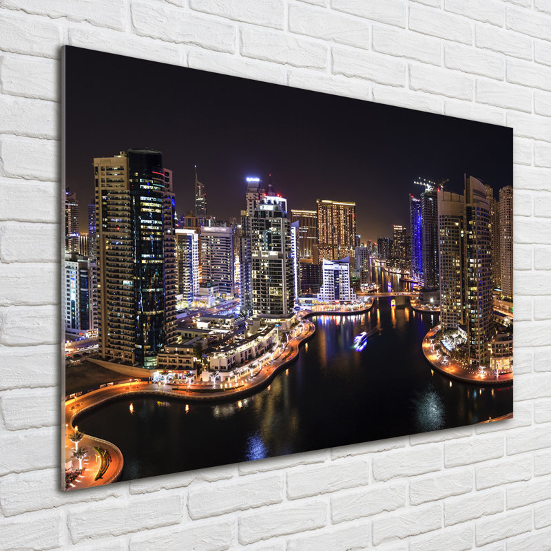 Marina In Dubai - No Frame Print on Glass