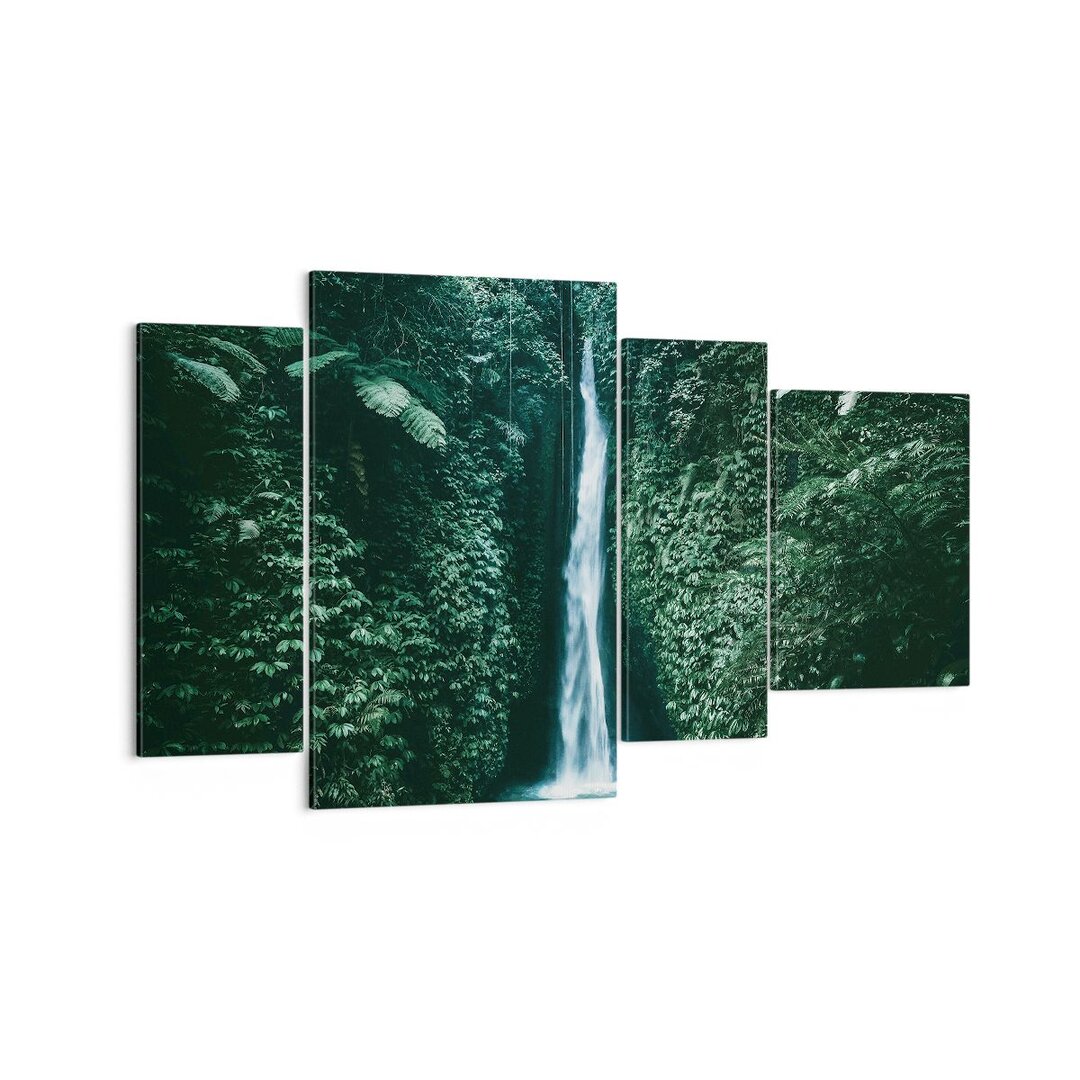 4-tlg. Leinwandbilder-Set Tropics Waterfall Jungle