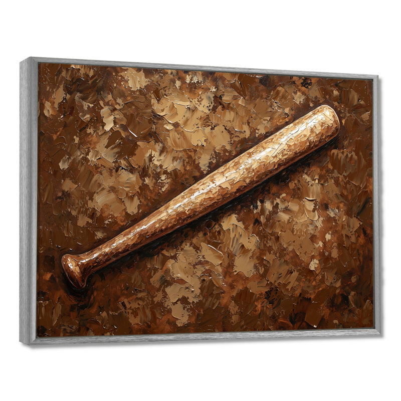 Batte de baseball rétro I - décoration murale baseball sport, H 24 po x l 32 po, Argent argent