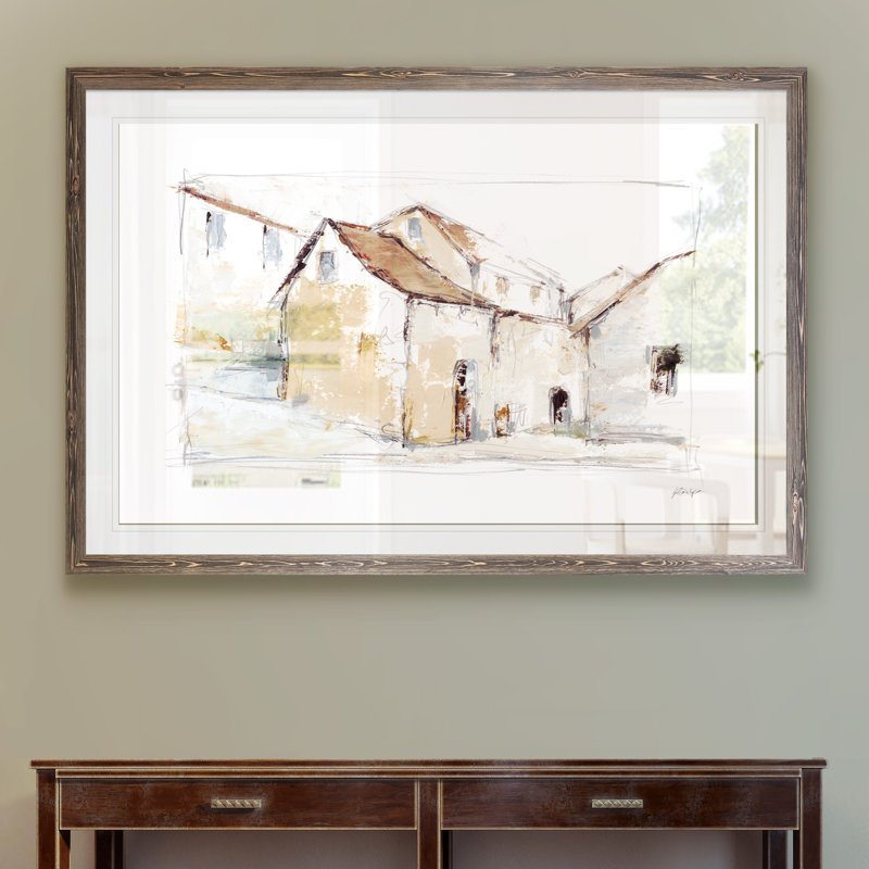 "quiet streets i" par paul cezanne-photo cadre, reproduction d’art sur papier, Papier avec encadré espresso, Blanc