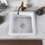 Square Fireclay 18" L x 18" W Undermount/Drop-In Kitchen Sink with Basket Strainer and Sink Grid
