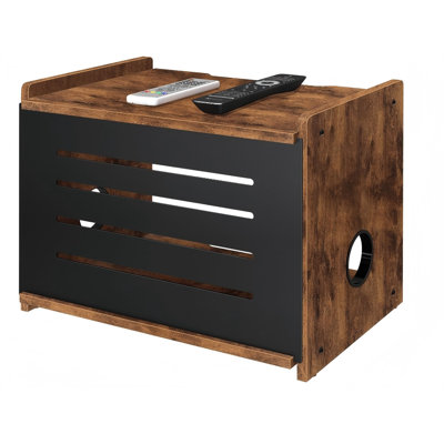 Router Shelf, Wood Wifi Box Hider, Projector Shelf Stand, Router Modem Storage Box Power Strip Cable Management Hider Rack, Routers Cover Organizer For Office Home