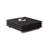 32" Modern Square Coffee Table with Grid Lattice Design and 2 Storage Drawers, Low Profile Black Media Table