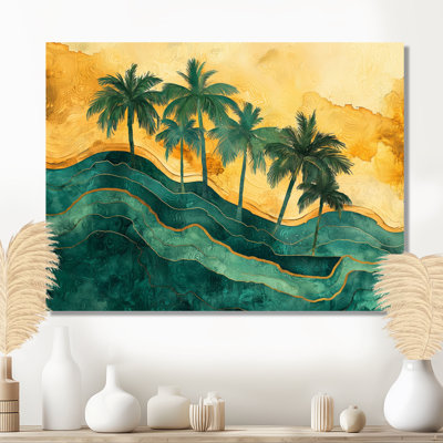Cochise, palmiers colorés sur une île tropicale IV - palmiers et palmiers, art mural