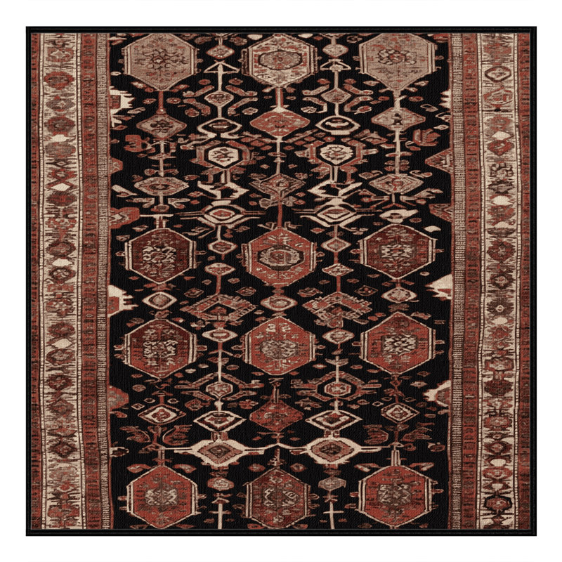 Tapis brun turc lavable à la machine, Carré 6 pi
