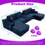 Canapé modulaire en forme de L 125 po avec repose-pieds, porte-gobelets et recharge USB 125 po-581281437