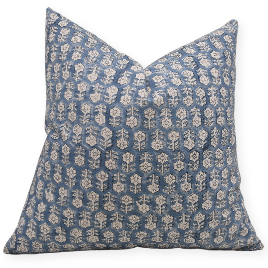 Fabdivine Block Print Duck Canvas  Throw Pillow Covers  (Tulsi Buti, Blue) Fabdivine 